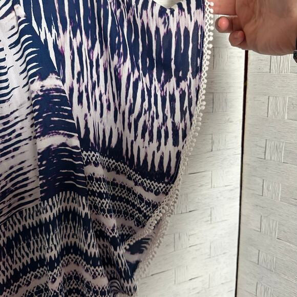 A.N.A. Women’s bohemian blouse flutter sleeve tassel trim bohemian plus size - Picture 2 of 10